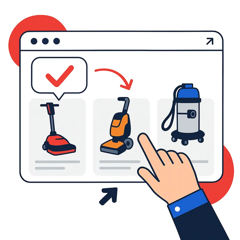 Innovi product selection with checkmark indicator